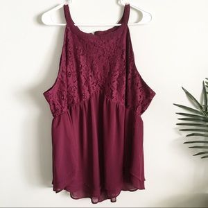 Torrid Burgundy Lace Blouse